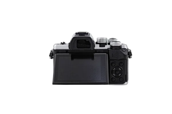 Black camera isolated on a white background. — Stock Photo, Image