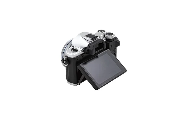 Black camera isolated on a white background. — 스톡 사진