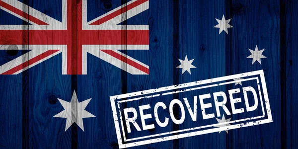 Flagga Australien Som Överlevde Eller Återhämtade Sig Från Infektioner Koronavirus — Stockfoto