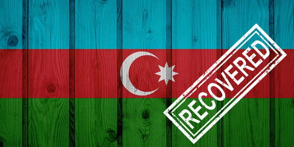 Flag Azerbaijan Survived Recovered Infections Corona Virus Epidemic Coronavirus Grunge — Stock Photo, Image