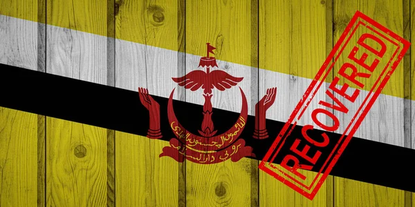 Brunei Zászlója Amely Túlélte Koronavírus Járványt Vagy Koronavírust Grunge Zászló — Stock Fotó