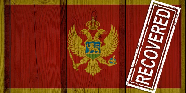 Bandera Czarnogóry Która Przetrwała Lub Wyzdrowiała Zakażeniach Wirusem Korony Lub — Zdjęcie stockowe