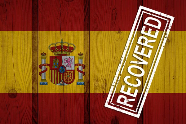 Σημαία Της Ισπανίας Που Επέζησε Ανέκαμψε Από Τις Λοιμώξεις Της — Φωτογραφία Αρχείου