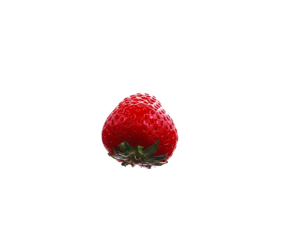 Frische Saftige Erdbeeren Isoliert Auf Weißem Hintergrund Idee Und Konzept — Stockfoto