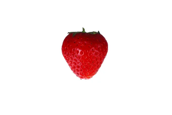 Fresas Frescas Jugosas Aisladas Sobre Fondo Blanco Idea Concepto Nutrición —  Fotos de Stock