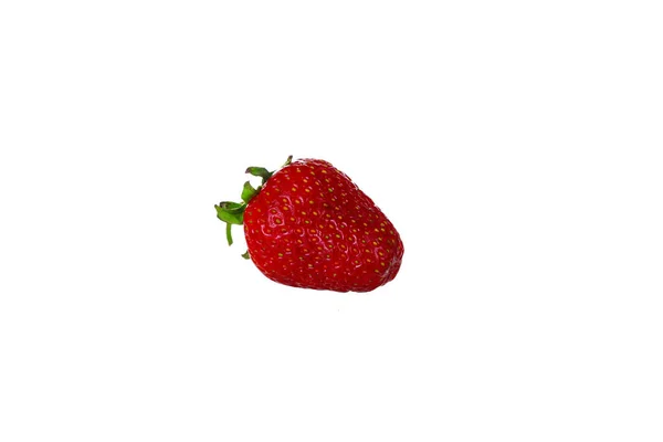 Fresas Frescas Jugosas Aisladas Sobre Fondo Blanco Idea Concepto Nutrición — Foto de Stock