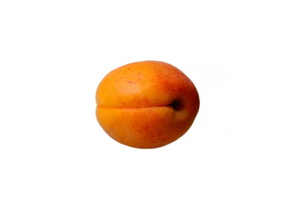 Single Whole Apricot Isolated White Background Idea Concept Healthy Proper — Stock Photo, Image