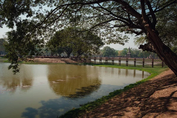 Sukhothai Ιστορικό Πάρκο Μνημείο Παγκόσμιας Κληρονομιάς Της Unesco Στην Ταϊλάνδη — Φωτογραφία Αρχείου