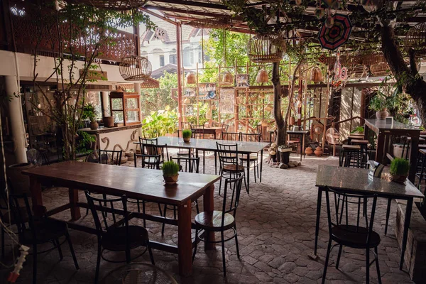 Patio Terras Retro Vintage Hotel Resort Voor Gasten Gebruik Dienst — Stockfoto