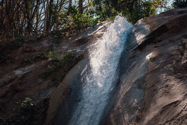 Tiefe Waldwasserfall Lan Sang Nationalpark Tak Thailand Dürresaison Der Provinz — Stockfoto