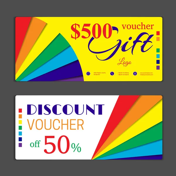 Gift voucher template. Can be use for shopping cards, discount c — Stock Vector