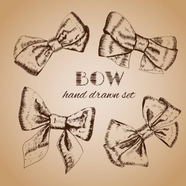 Yay çizim seti ver. Vintage vektör çizim