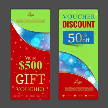 Hediye çeki şablonu. Alışveriş kartları, indirim c kullanmak olabilir