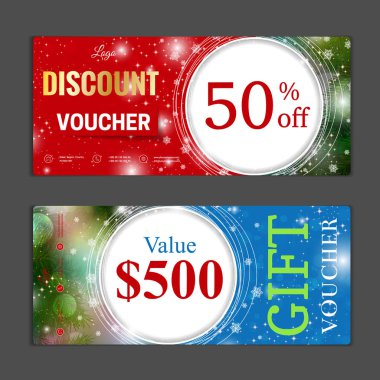 Hediye çeki şablonu. Alışveriş kartları, indirim c kullanmak olabilir