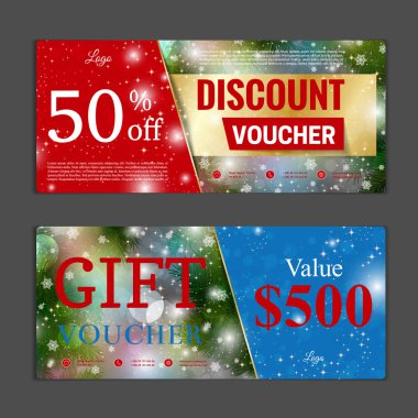 Hediye çeki şablonu. Alışveriş kartları, indirim c kullanmak olabilir