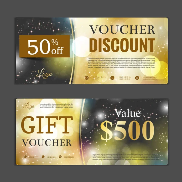 Gift voucher template. Can be use for shopping cards, discount c — Stock Vector