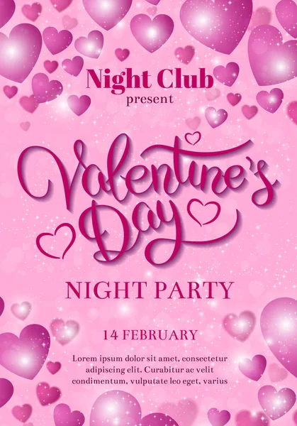 Invito a San Valentino party flyer — Vettoriale Stock