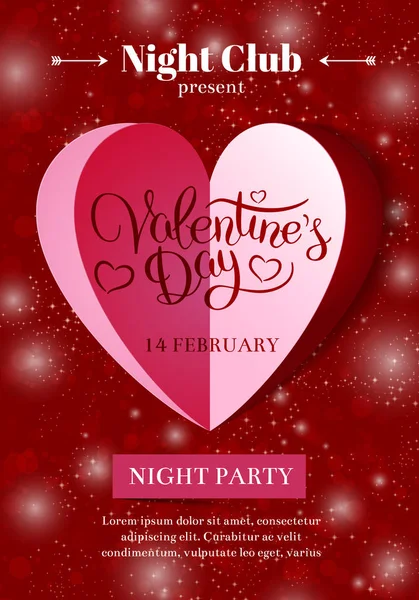 Invito a San Valentino party flyer — Vettoriale Stock