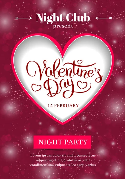 Uitnodiging voor de dag van Valentijnskaarten feest flyer — Stockvector