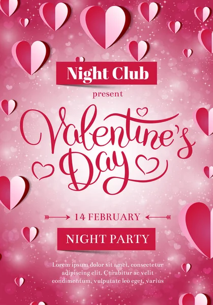 Invito a San Valentino party flyer — Vettoriale Stock