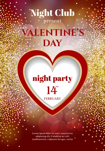 Invito a San Valentino party flyer — Vettoriale Stock