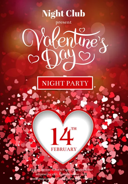 Valentines Day party flyer invitation Vector Graphics
