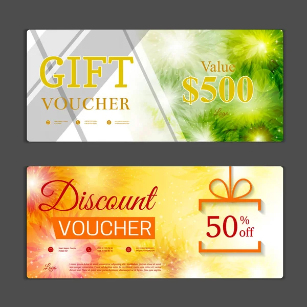 Gift voucher template. Stock Vector