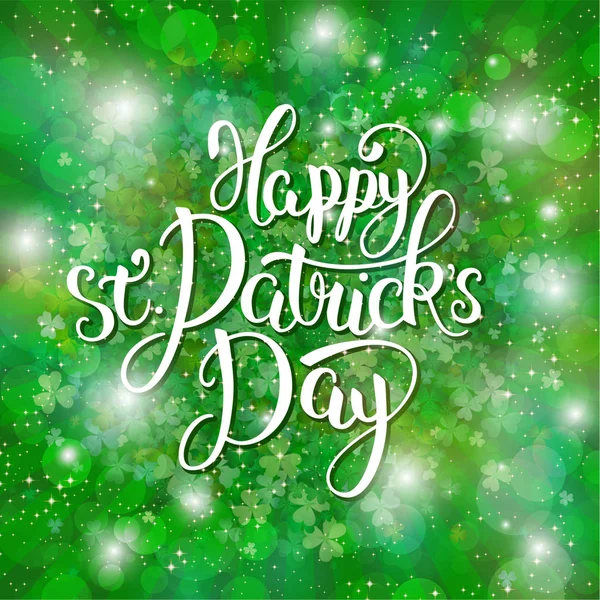 Glad St.Patrick är dag - gratulationskort med bokstäver — Stock vektor