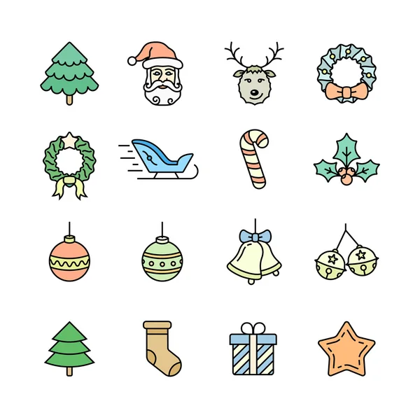 Conjunto de ícones de Natal - Série Simplus — Vetor de Stock