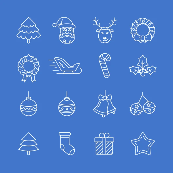 Kerst iconen set - simplus serie — Stockvector