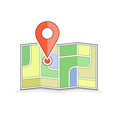 İşaretçilerle soyut şehir haritası