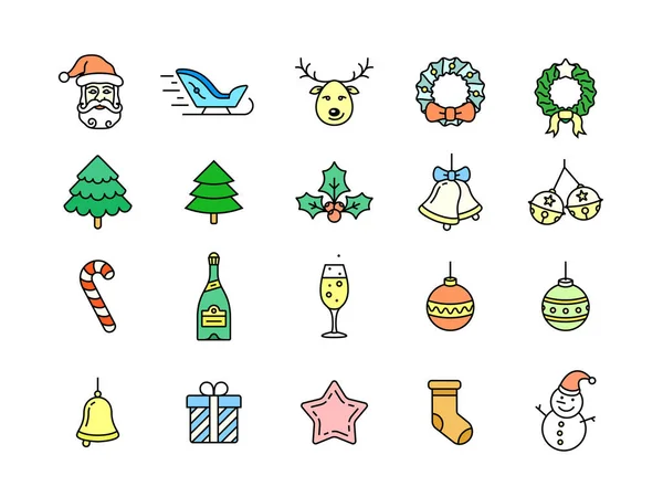 Conjunto de ícones de Natal - Série Simplus — Vetor de Stock