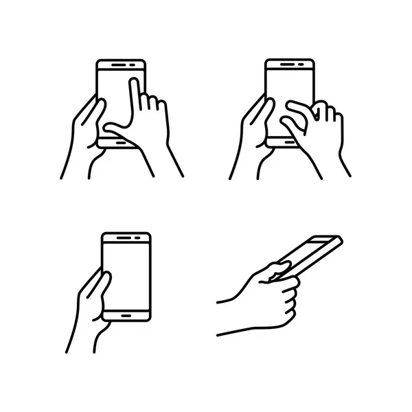 Значки жестов смартфонов — стоковый вектор