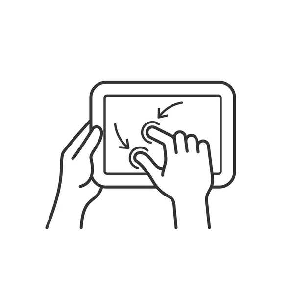 Tablet gesture icon — Stock Vector