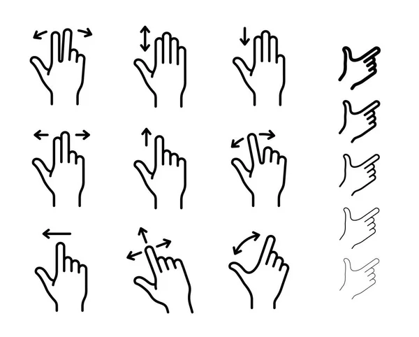 Значки жестов смартфонов — стоковый вектор