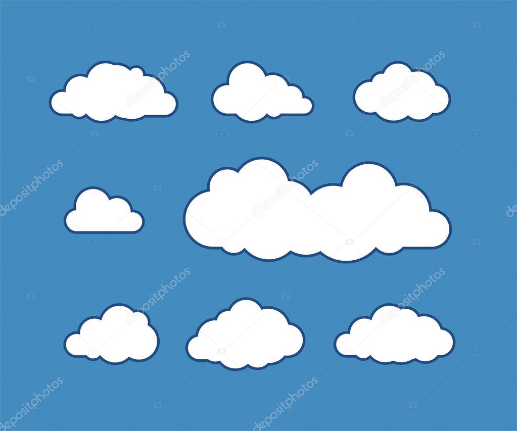 Cloud icons on vector illustration