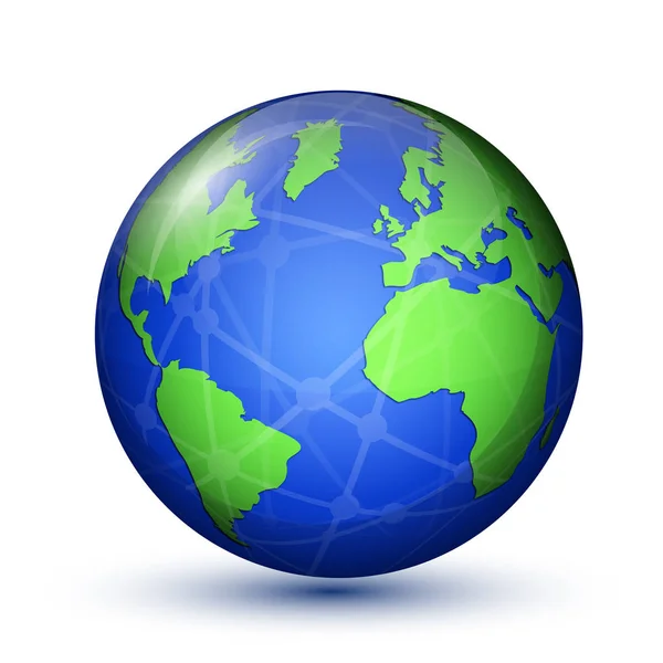 Föld bolygó. Világtérkép — Stock Vector