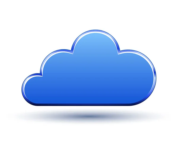 Ícone de nuvem ilustração vetorial azul —  Vetores de Stock