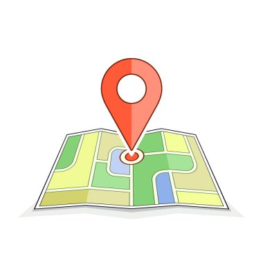 İşaretçi ile soyut şehir haritası