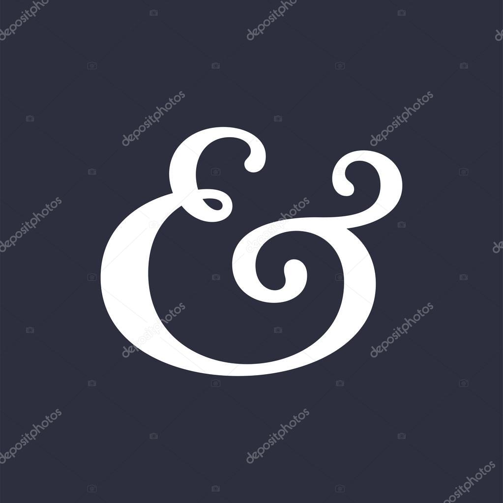Elegant and stylish custom ampersand. Decoration for invitation. Vector illustration