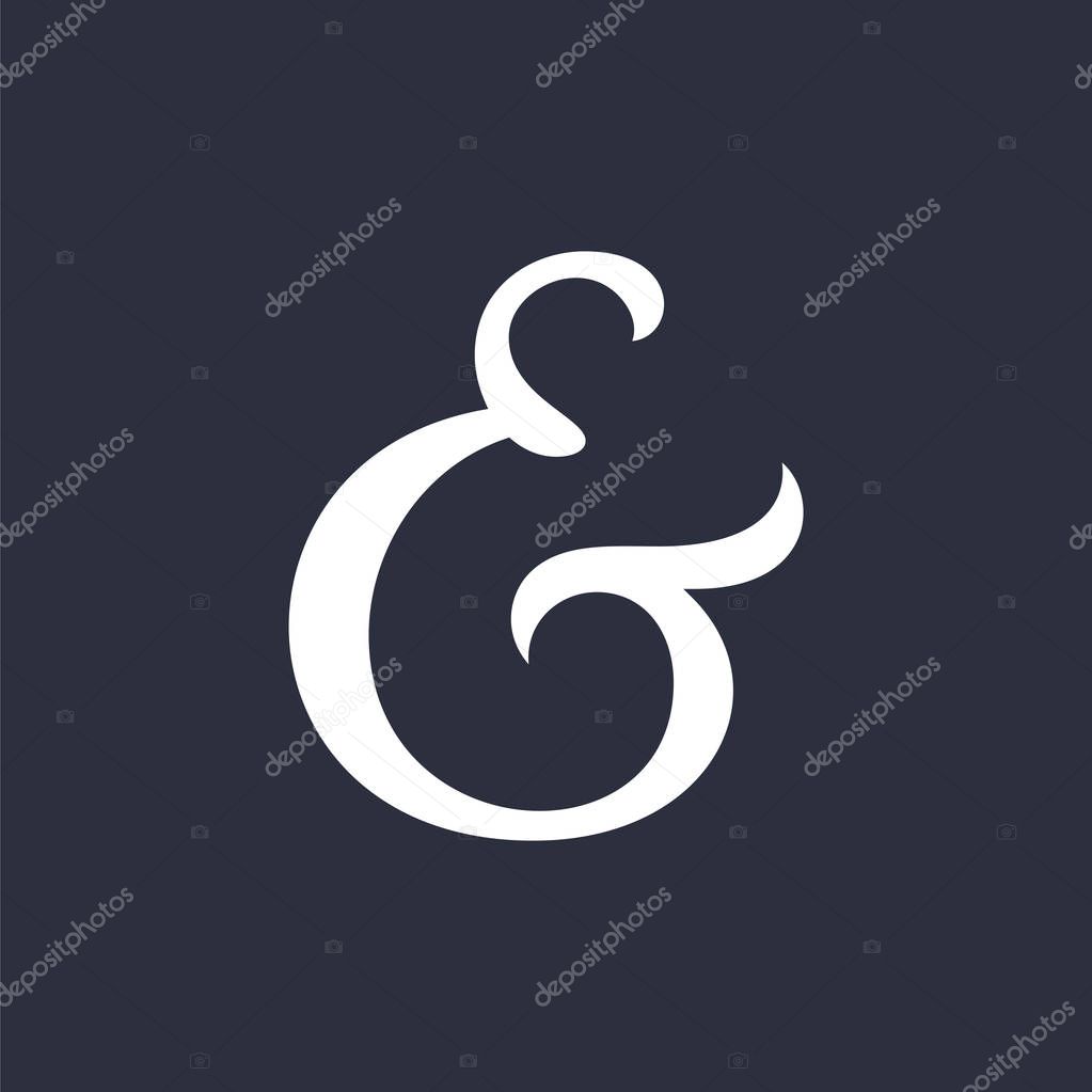 Elegant and stylish custom ampersand. Decoration for invitation. Vector illustration