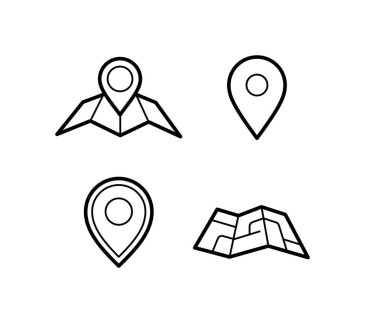 Haritalar ve toplu iğneler simgeler