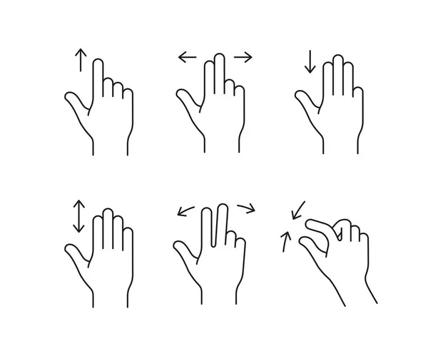 Набор значков жеста — стоковый вектор