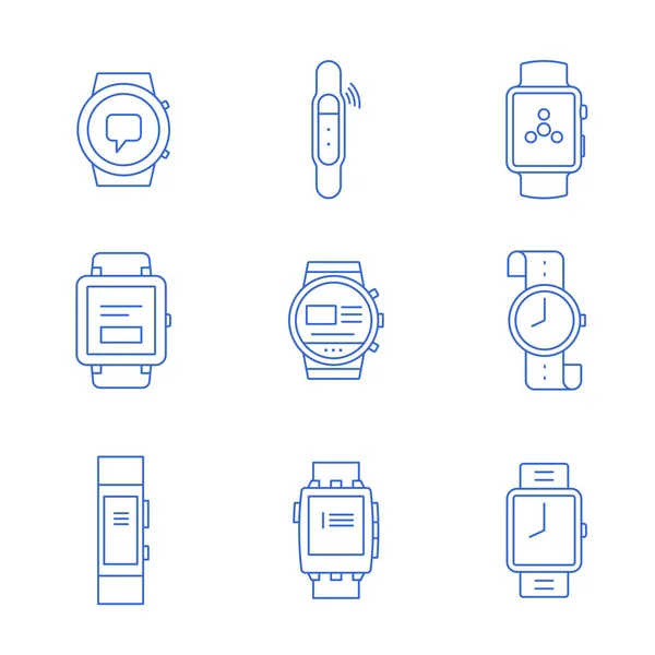 Smartwatches - tecnología portátil — Vector de stock