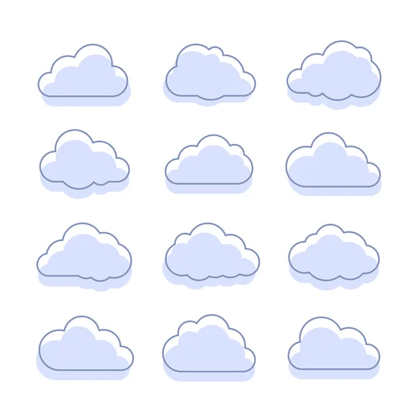Icone cloud Icona vettoriale — Vettoriale Stock