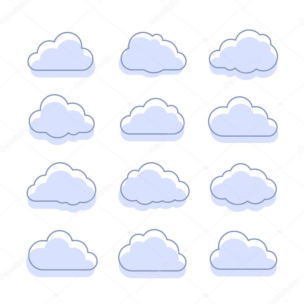 Cloud icons Vector icon
