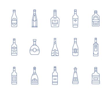 Aalcohol şişe Icon set