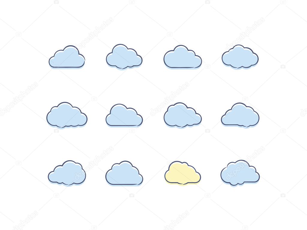 Cloud icons Vector icon