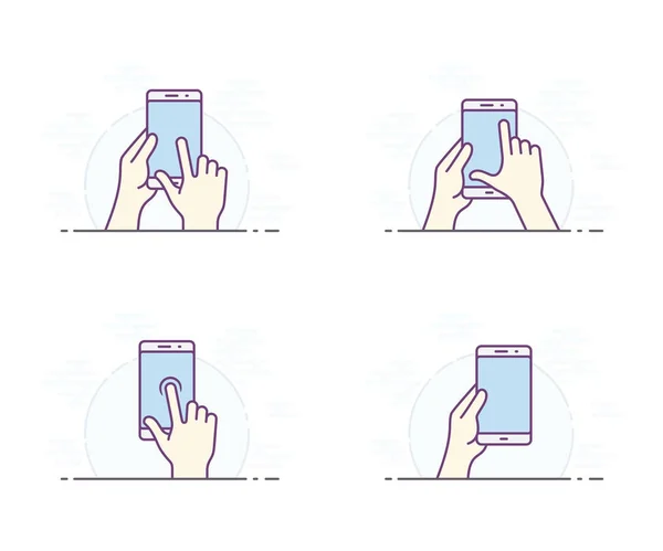 Smartphone gest ikona — Wektor stockowy