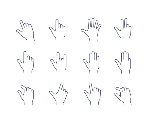 Gesture icon set — Stock Vector